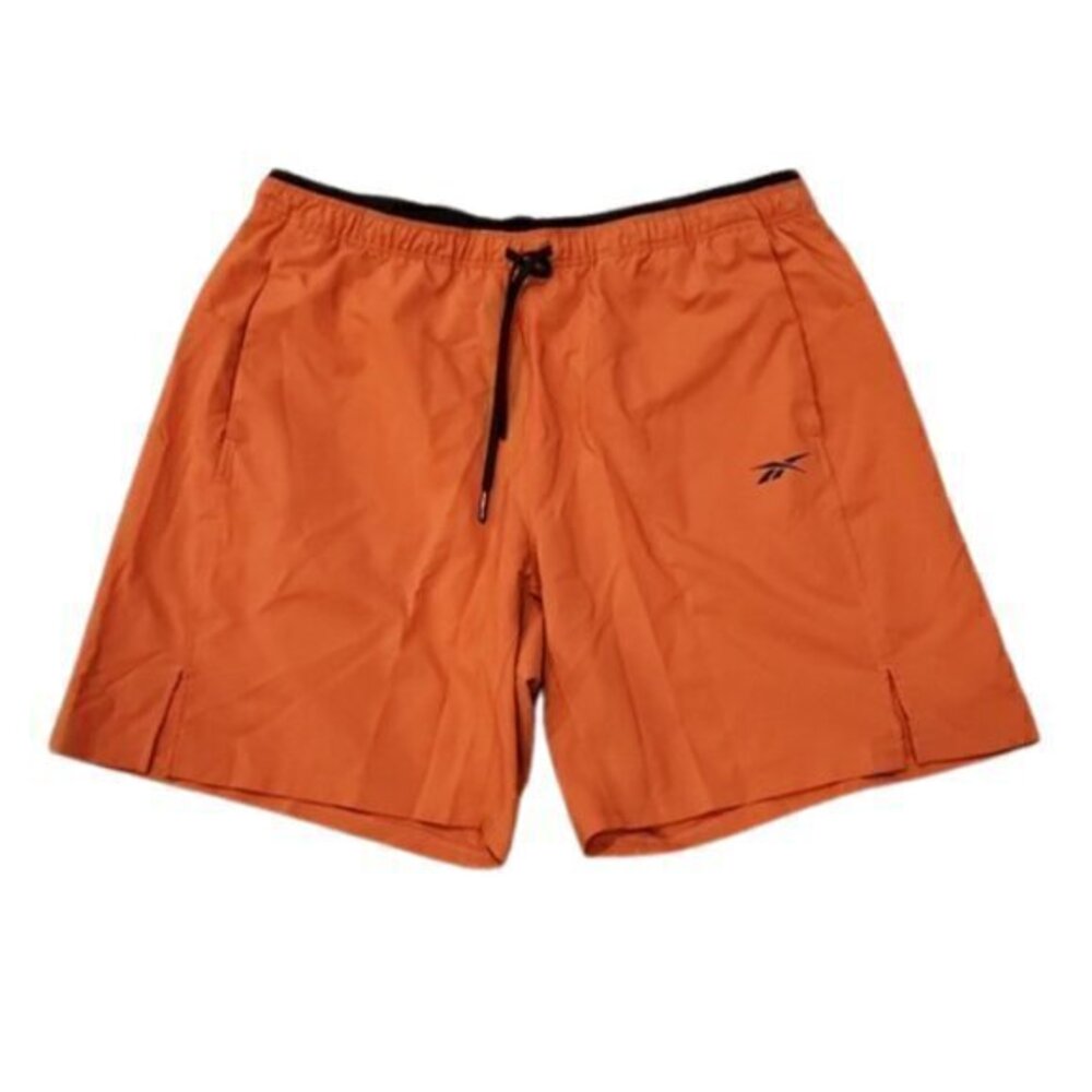 [Reebok] Orange and Black Drawstring Athletic Shorts - Size M